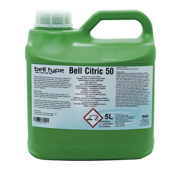 BELL CITRIC 50: Ácido Cítrico 50% (Galão de 5 litros)