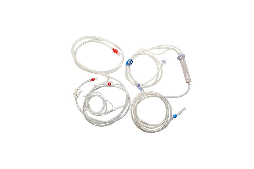 Kit de Linha Arterial e Venosa – Composto por Uma Linha Arterial 6mm com Extensão de Soro com Perfurador, Linha Venosa com Catabolha e Isolador de Pressão