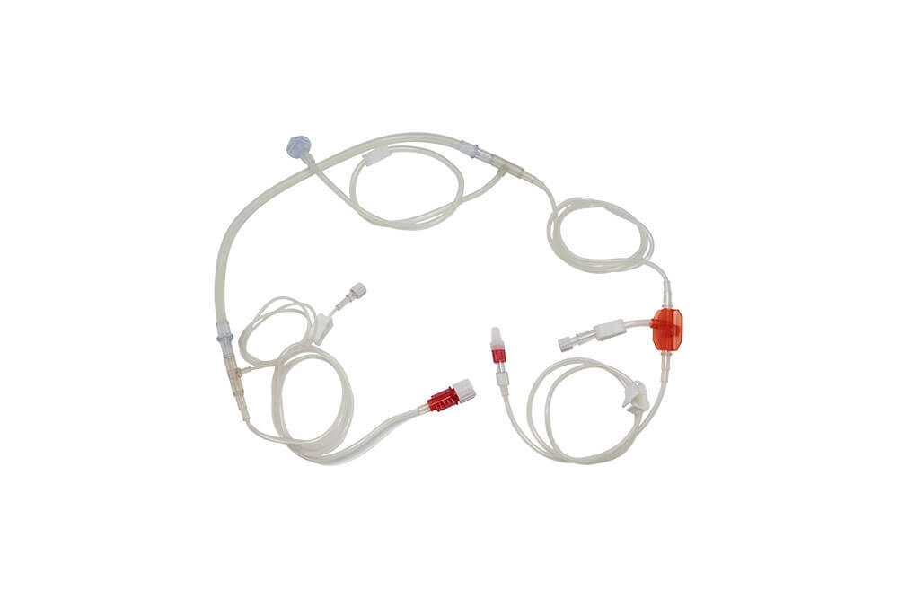 Linha Arterial Neonatal 4mm com Entrada para Soro, Ramal Pré Bomba para Monitorar Pressão Arterial, Ramal de Heparina e Isolador de Pressão Dialine